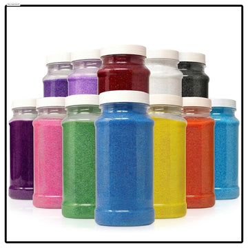 Podzly Colored Play Sand 12 Color - 16.5 lb Colorful Craft Set in 22 oz Resealable Bottles - Sand Art Kits for Kids Crafts, DIY Projects, Vase