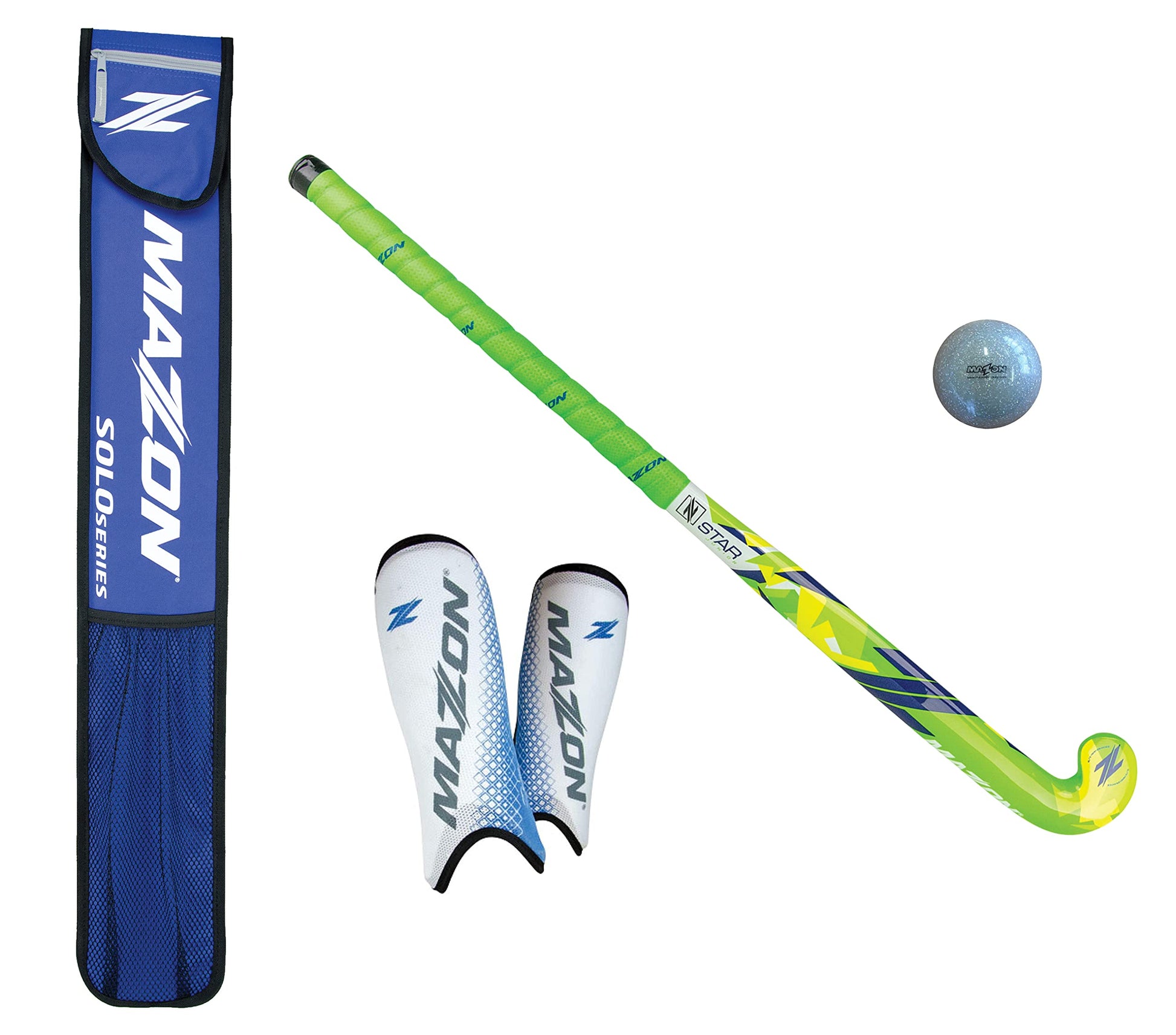 Mazon Star Field Hockey Stick Package (Lime, 34 Inches)