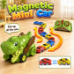 Motivekit RC Dinosaur Truck for Kids Ages 3+, Remote Control Car Carrier with 12 Magnetic Mini Cars, 2.4 GHz RC Toy Car with Music, Indoor Dinosaur
