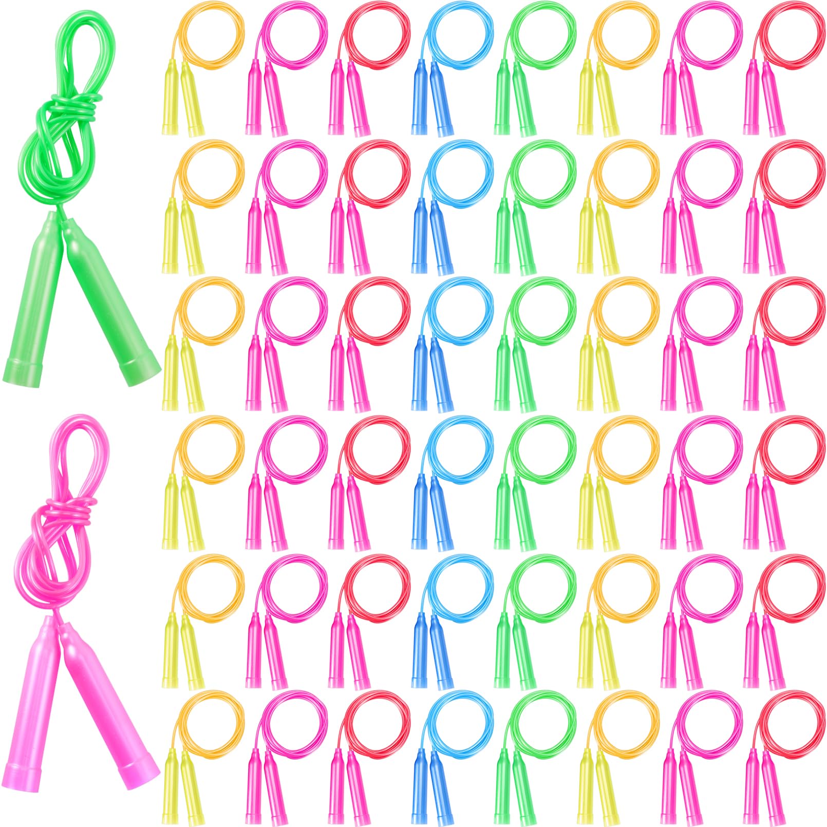 Ycxvacop 50 Pcs Kids Jump Rope Set, 7.3 Ft, Colorful