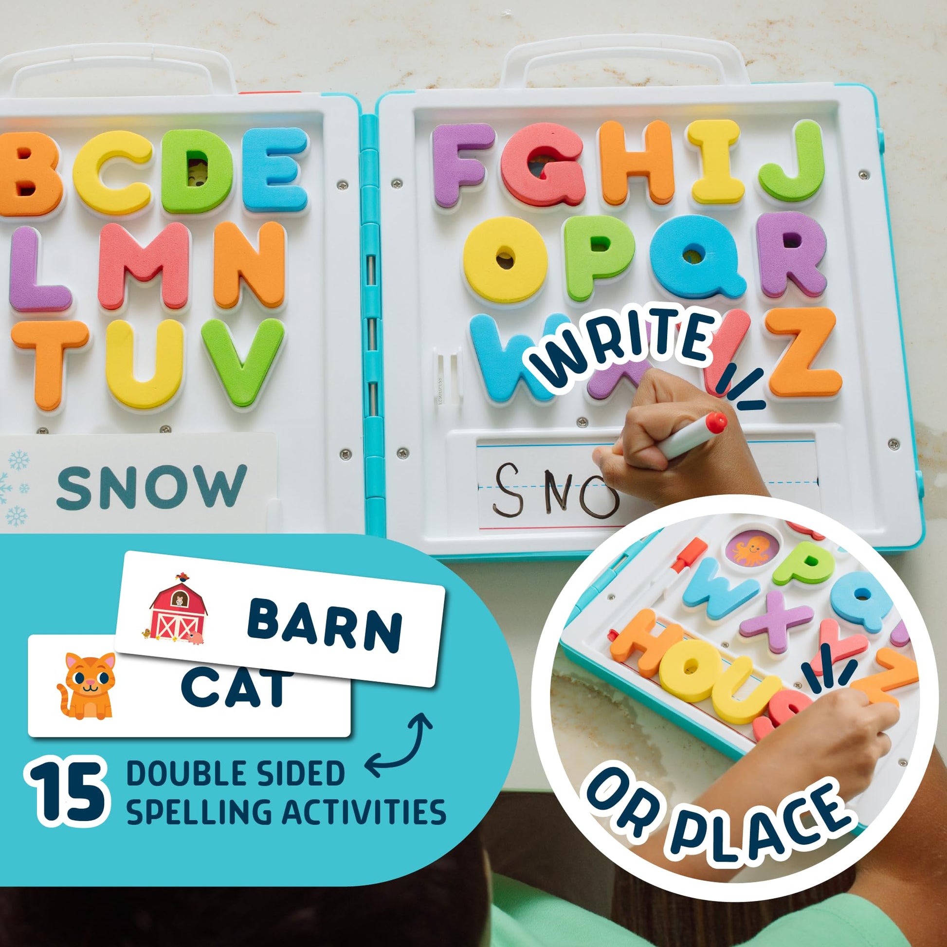 Chuckle & Roar - All About A-B-C's Travel Case - On The Go Learning - Great for Preschoolers - Ages 3 and Up