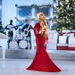Barbie Signature Doll, Mariah Carey Holiday Collectible in Red Glitter Gown with Silvery Accessories