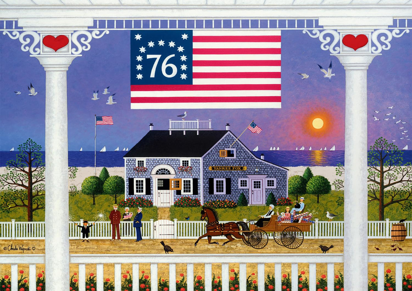 Buffalo Games - Charles Wysocki Nantucket 4th - 500 Piece Puzzle for Adults