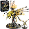 Driveplexpro Mechanical Bee Building Blocks Kit for Adult, Technic Bee Buildings Set for Adults with LED Light & Display Stand, Robot Animal Building