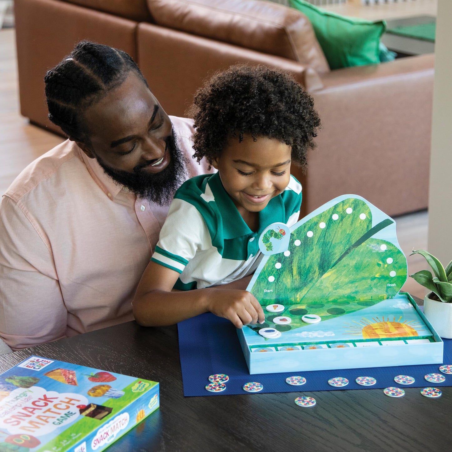 World of Eric Carle , The Very Hungry Caterpillar Snack Match Game - Cooperative Memory Board Game for Kids Ages 4+, 2?6 Players, 3?D Leaf Board & 31