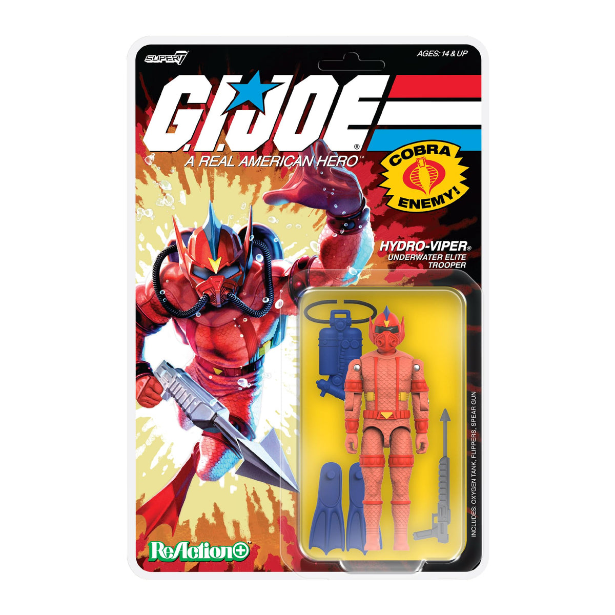 Super7 Reaction+ G.I. Joe Hydro Viper (Comic) - 4" G.I. Joe Action Figure with Accessories - Classic Cartoon Collectibles and Retro Toys