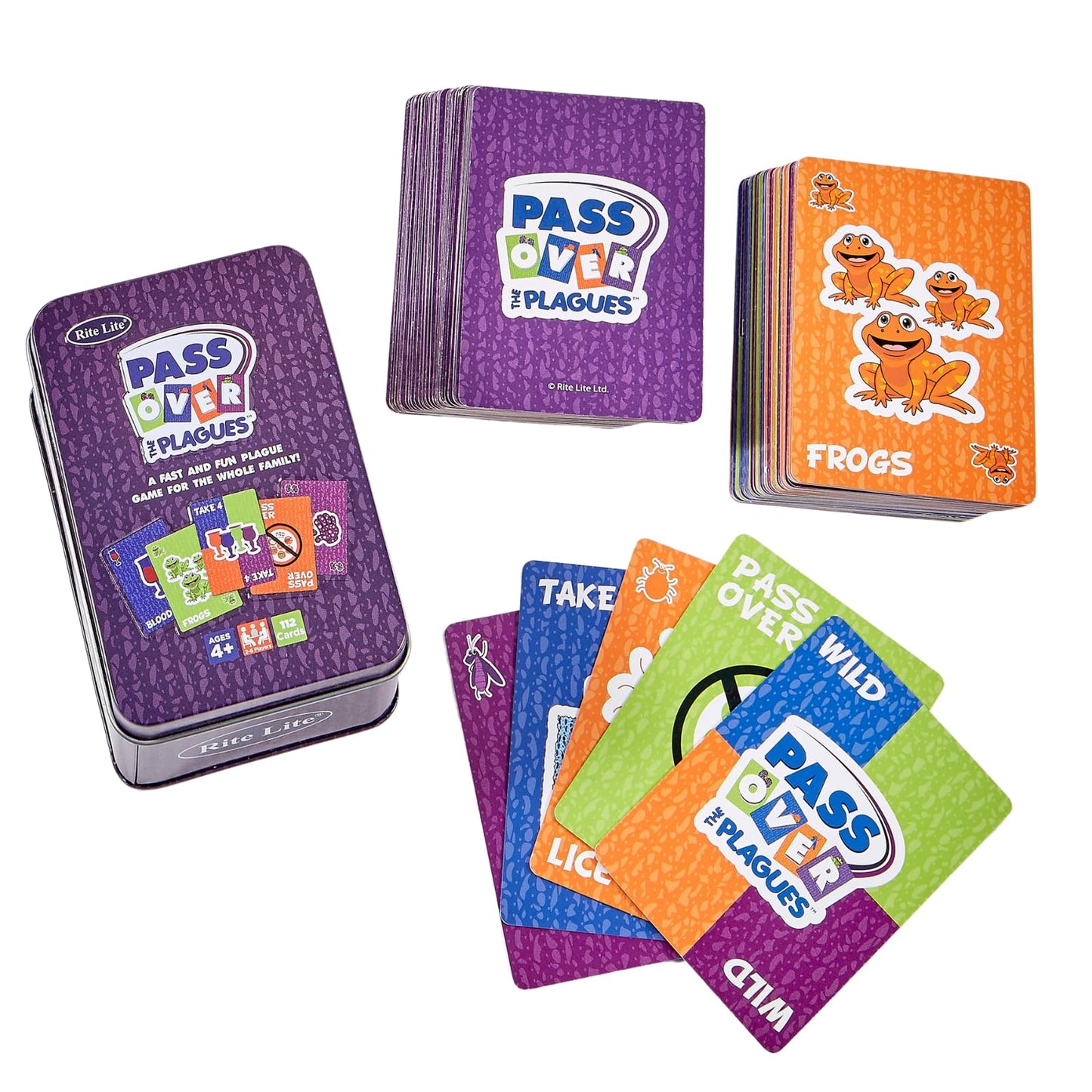 Pass Over The Plagues Game by Rite Lite Passover Gifts Jewish Pesach Seder Holiday Party Favors Fun Card Game in Collectible Tin for Family Game Night