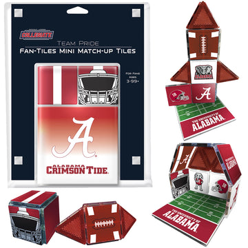 CreateOn NCAA Fan-Tiles Magnetic Match-Up Tiles for Alabama Crimson Tide Fans, 17-Piece Building for Kids & Adults, Officially Licensed NCAA Team