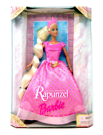 Barbie Rapunzel Pink Gown with Gold Glitter Pink Crown