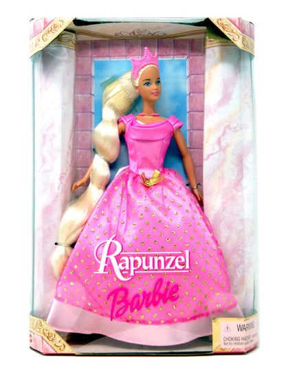 Barbie Rapunzel Pink Gown with Gold Glitter Pink Crown