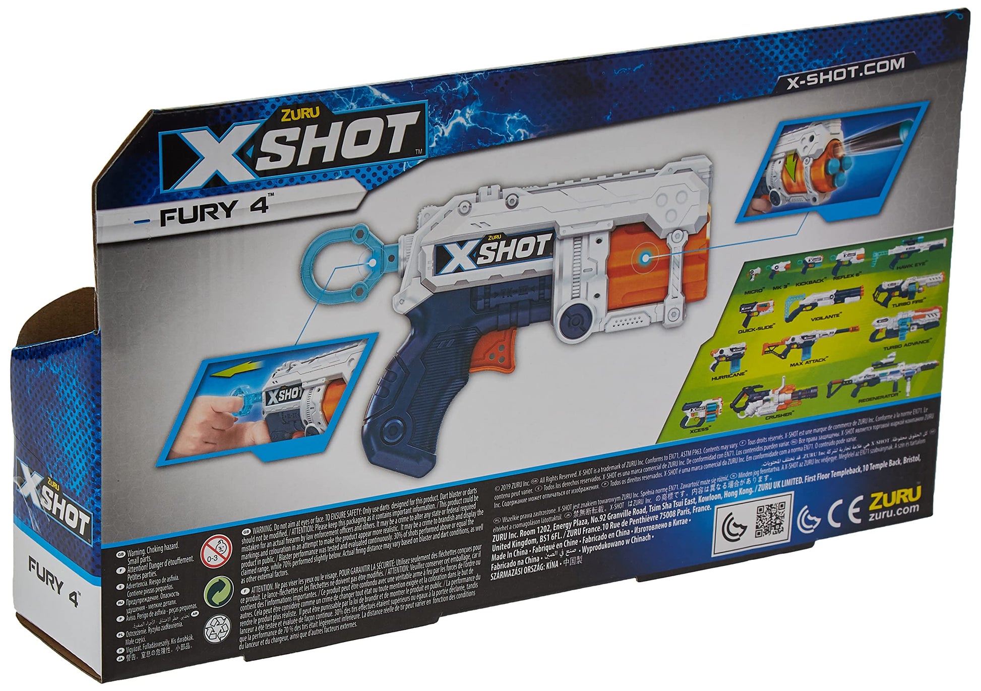 X-Shot Excel Fury 4 Foam Dart Blaster (16 Darts) by ZURU