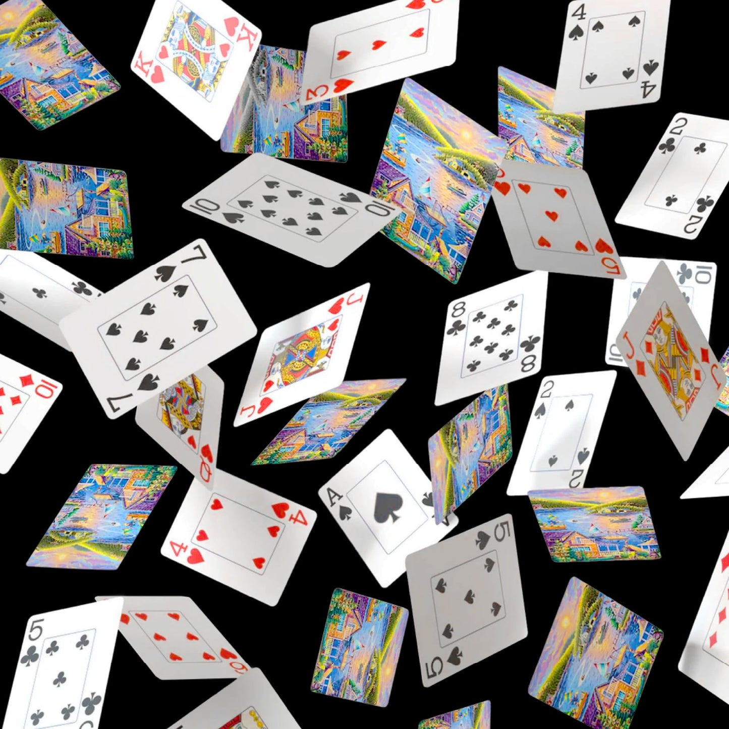Boardwalk Puzzles Lake House, Featherlight Unique Playing Cards, Fun Themed Deck for Home and Travel