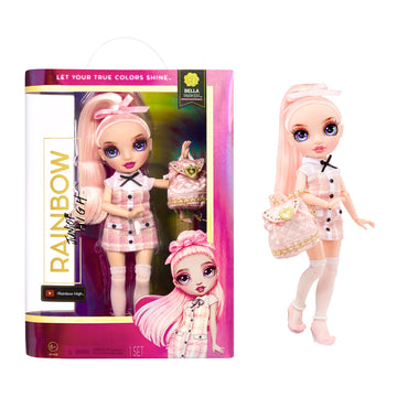 Rainbow High Jr High Series 2 Bella Parker- 9" Pink Posable Fashion Doll with Designer Accessories and Open/Close Backpack. Great Toy Gift for Kids