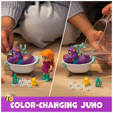 Vida the Vet, Juno’s Bubble Bath Pack with Vida & Color Changing Juno Action Figure & Doctor Kit Accessories, Kids Toys for Girls & Boys Ages 3 and up