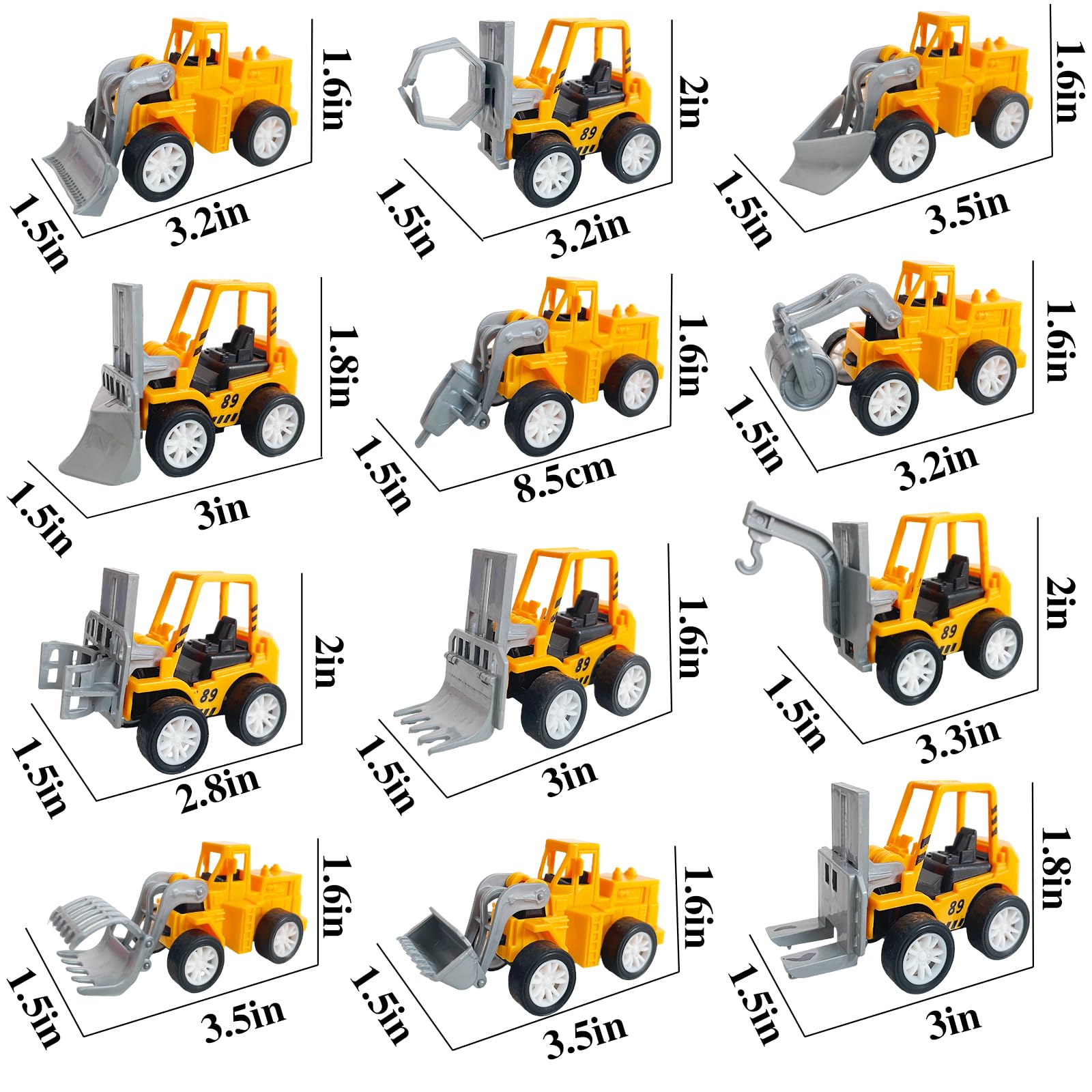 Juuxncgv 24PCS Mini Construction Vehicles,Play Figure Vehicles,Pull Back Engineering Vehicles,Toy Figure Construction Vehicles,Small Construction Toys