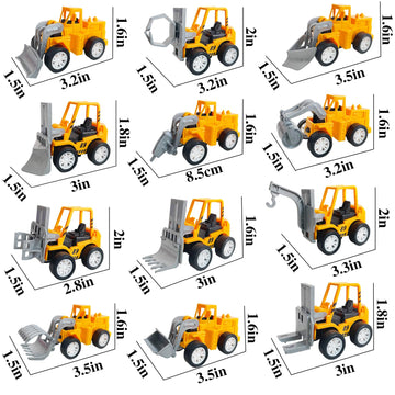 Juuxncgv 24PCS Mini Construction Vehicles,Play Figure Vehicles,Pull Back Engineering Vehicles,Toy Figure Construction Vehicles,Small Construction Toys