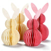 Easter Bunny Honeycomb Decorations, 3D Honeycomb Easter Decorations,Easter Table Decor,Pink and White, 4 Pack