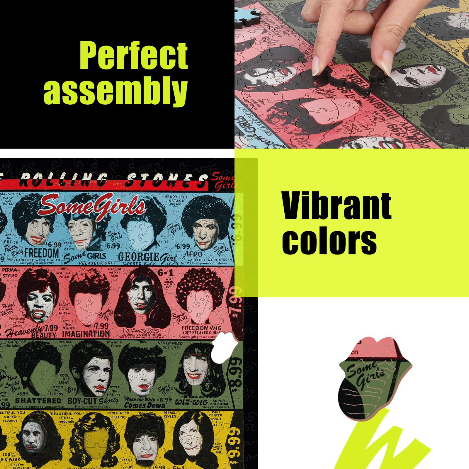 WOODLUX The Rolling Stones Wooden Jigsaw Puzzle-SomeGirls 300Pcs DecorGift