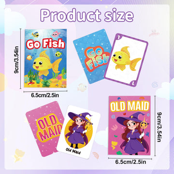 Kids Card Games, Go Fish Card Game, Old Maid Card Game, Card Games For Kids 4-8, Fun Educational Cards for Toddler 2-4 Years, Great for Family Table