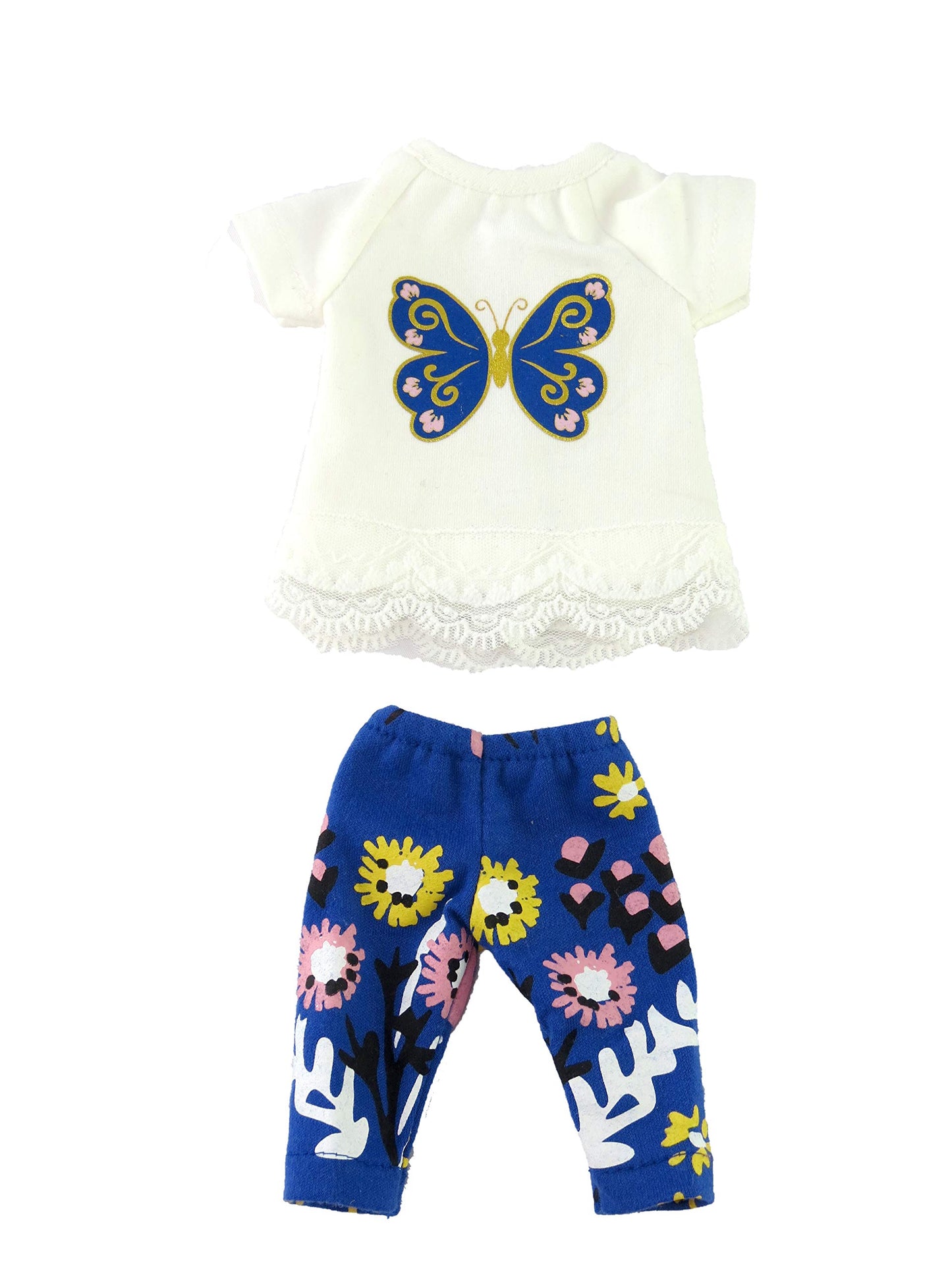 American Fashion World Butterfly Pants Set for 14-Inch Dolls | Premium Quality & Trendy Design | Dolls Clothes | Outfit Fashions for Dolls for Popular