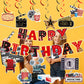 Movie Night Decorations, Movie Night Supplies, Happy Birthday Banner Hanging Swirls Movie Theme Party Decorations for Birthday Party Film Backdrop