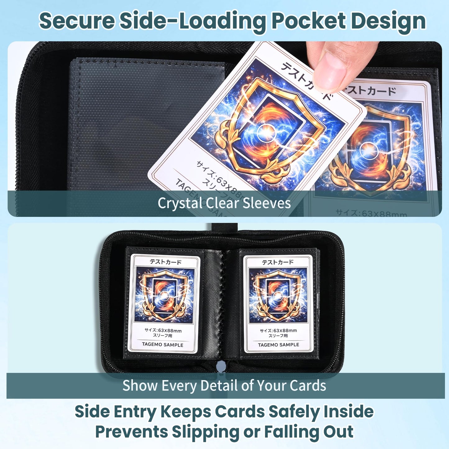 Mini Trading Card Binder Album, 1 Pocket Card Binder with 20 Double-Sided Pages 40 Pockets, Side Loading Small Card Binder for Trading Cards, Single