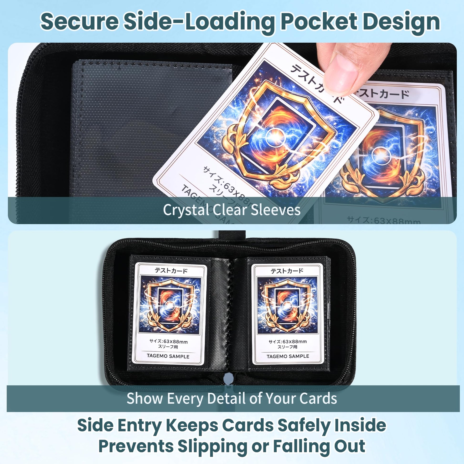 Mini Trading Card Binder Album, 1 Pocket Card Binder with 20 Double-Sided Pages 40 Pockets, Side Loading Small Card Binder for Trading Cards, Single