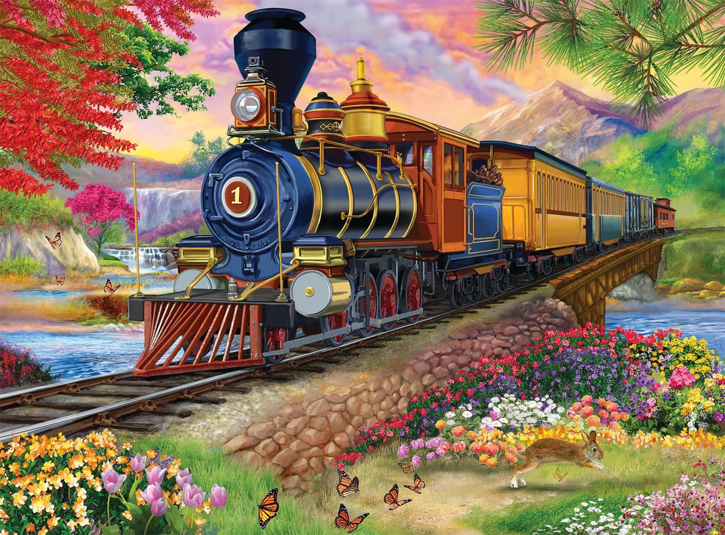 Buffalo Games - Bigelow Illustrations - Scenic Steam Engine - 1000 Piece Jigsaw Puzzle for Adults -Challenging Puzzle Perfect for Game Nights