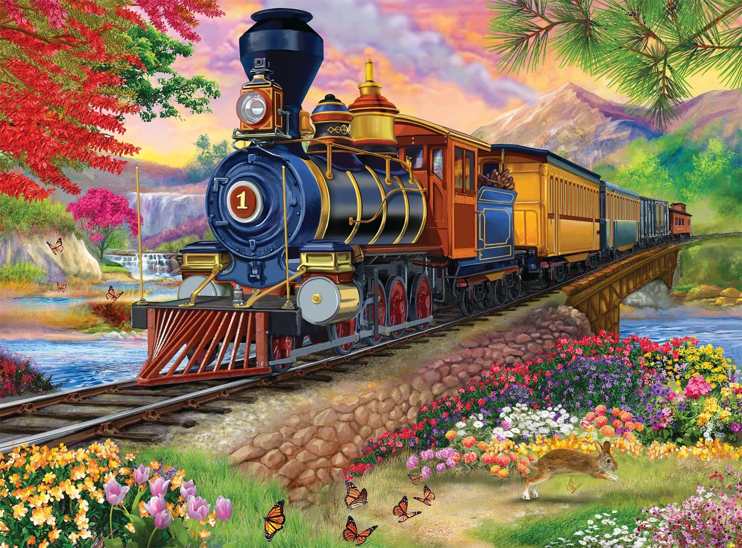 Buffalo Games - Bigelow Illustrations - Scenic Steam Engine - 1000 Piece Jigsaw Puzzle for Adults -Challenging Puzzle Perfect for Game Nights