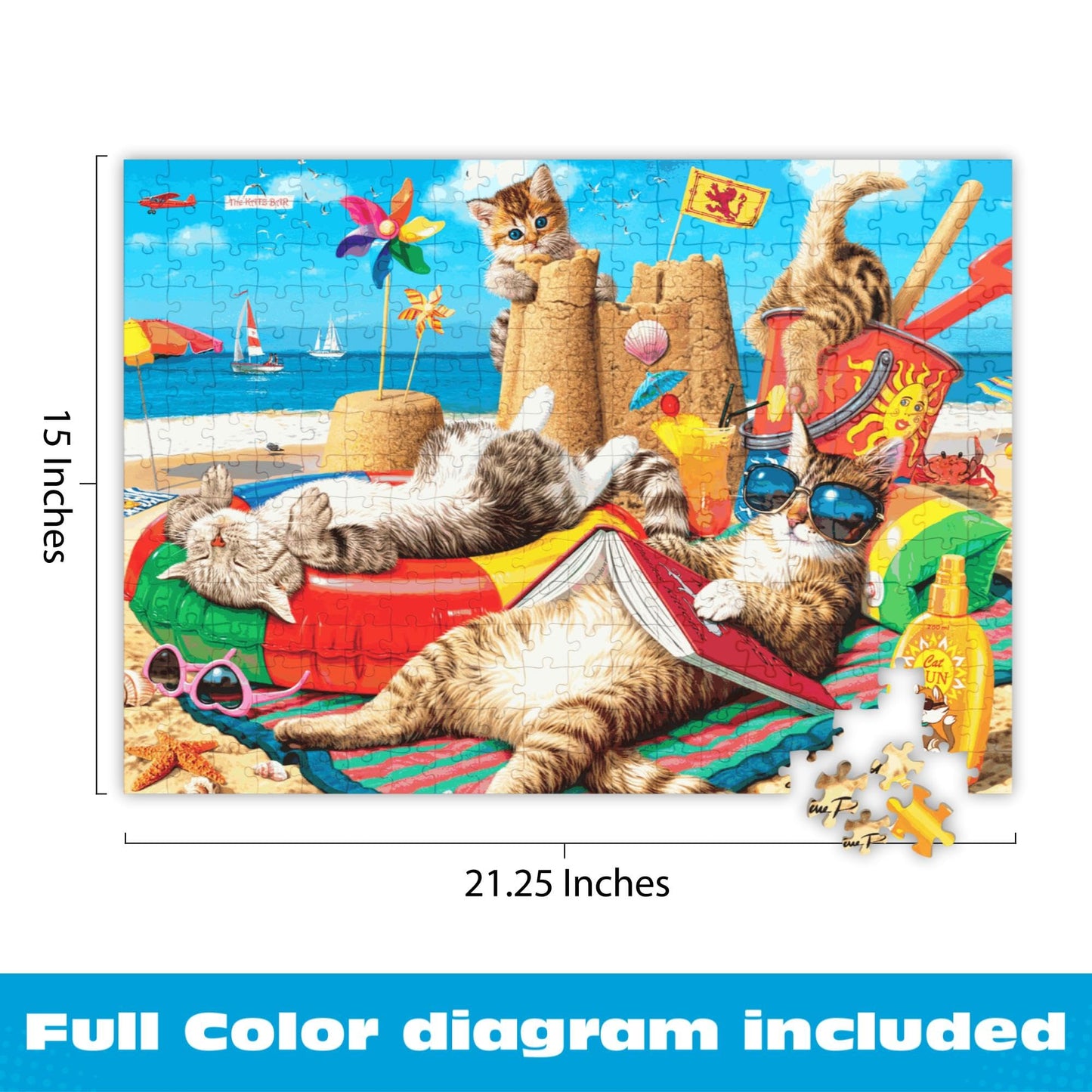 Buffalo Games - Beachcombers Playful - 300 Large Piece Puzzle for Adults