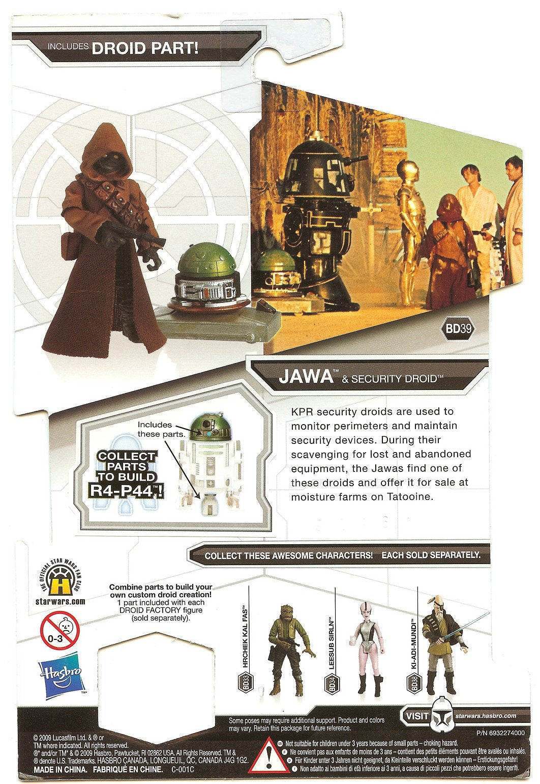 Star Wars 2009 Legacy Collection BuildADroid Action Figure BD No. 39 Jawa with Security Droid