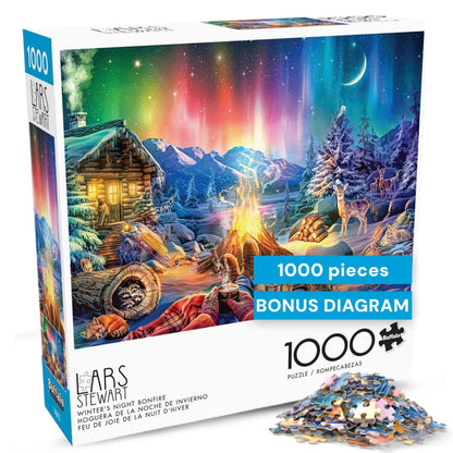 Buffalo Games - Winter's Night Bonfire - 1000 Piece Puzzle for Adults