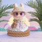 for Labubu Clothes Romantic Style Dresses, for Labubu Outfits with Glasses, Hat, Necklace Bundle for 17cm/6.7in Doll (No Doll)