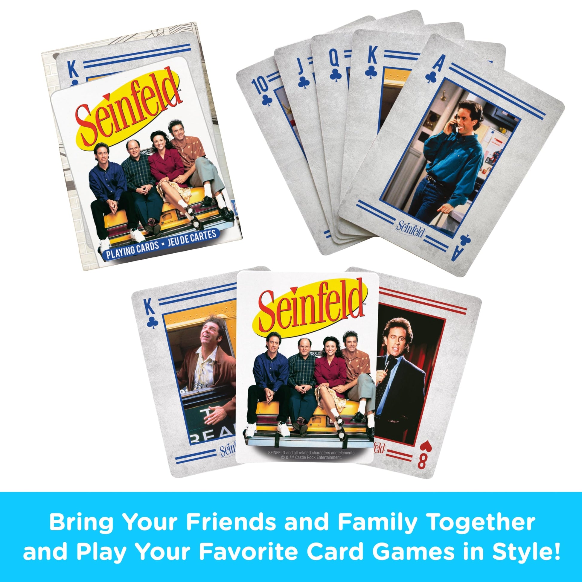 AQUARIUS Seinfeld Playing Cards - Seinfeld Photos Themed Deck of Cards for Your Favorite Card Games - Officially Licensed Seinfeld Merchandise