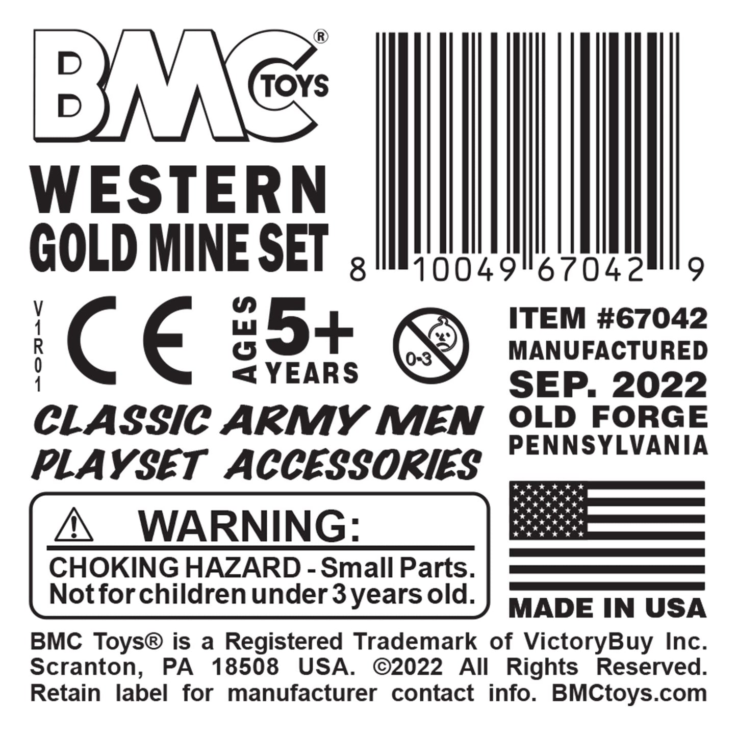 BMC Classic Marx Western Gold Mine Plastic Cowboys Army Men Playset Accessories