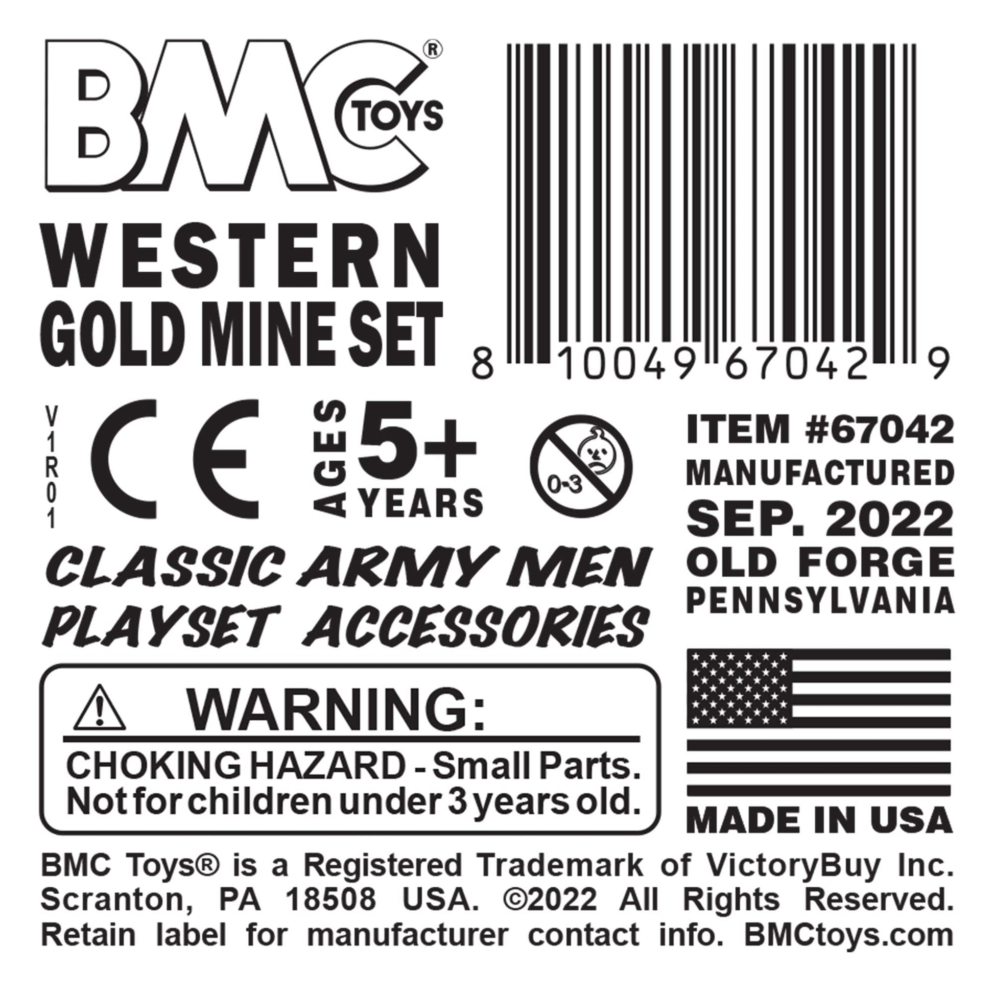 BMC Classic Marx Western Gold Mine Plastic Cowboys Army Men Playset Accessories
