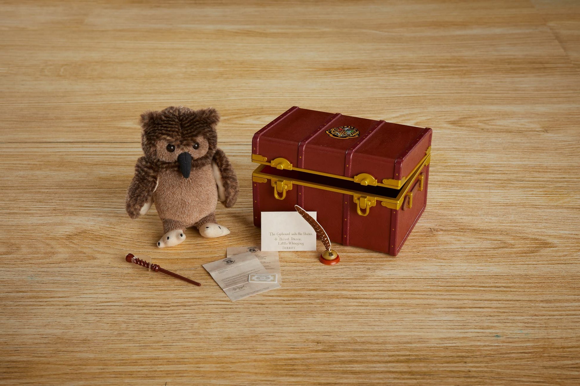 American Girl Harry Potter 18-inch Doll Hogwarts Playset with Plush Owl, Wand, Train Ticket, and Inkwell, For Ages 6+