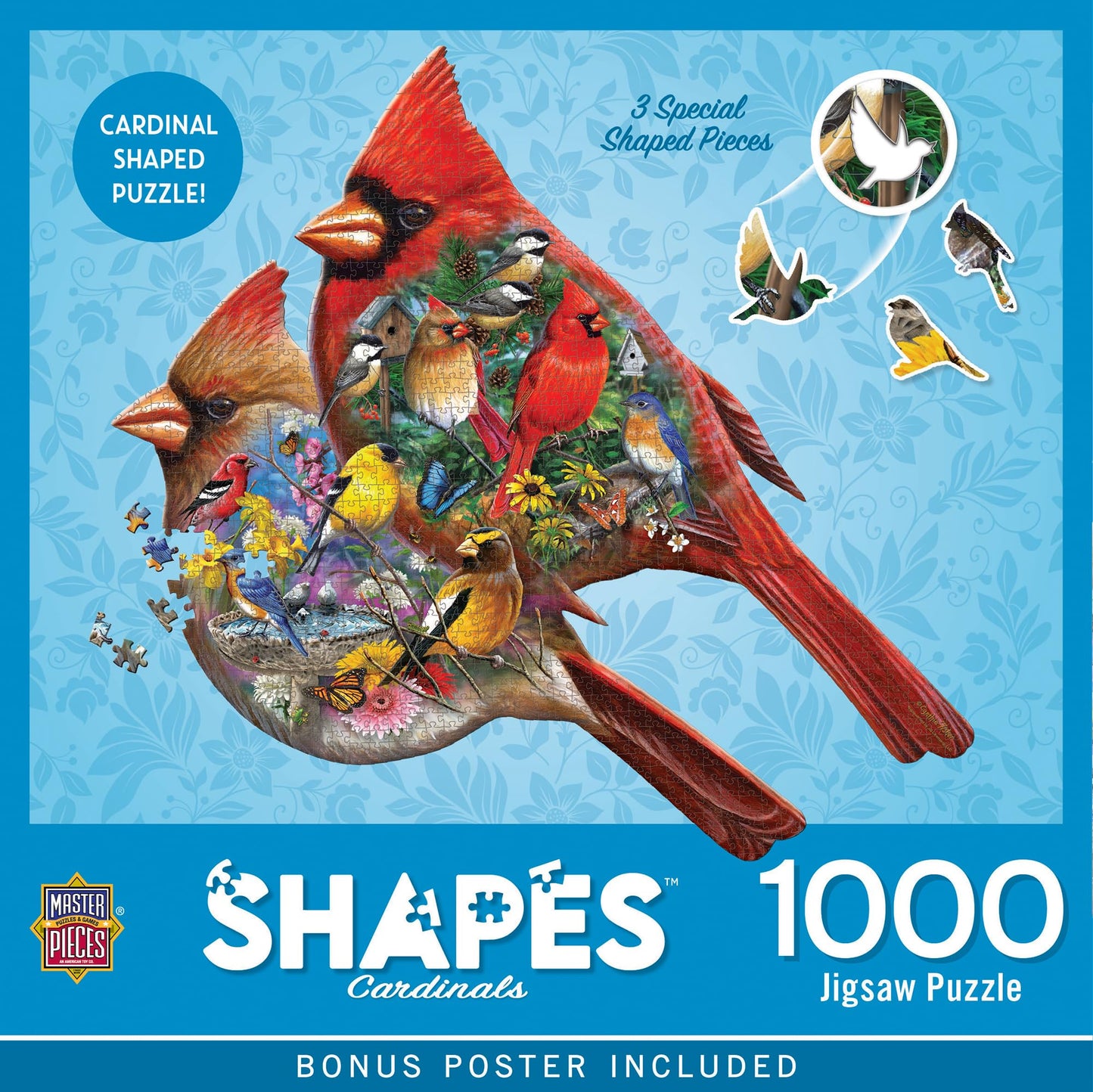 MasterPieces 1000 Piece Jigsaw Puzzle for Adults, Family, Or Kids - Cardinals - 27.5"x37.5"