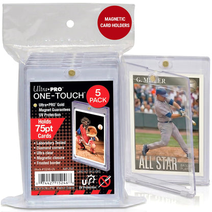 Ultra Pro ONE-TOUCH 75PT Magnetic Card Holder - Hard Plastic Trading Card Holder with UV Blocking - Clear Display for Standard Size 2.5" x 3.5"