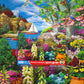 Springbok Stairway to Serenity 500 Piece Jigsaw Puzzle for Adults by Arist Alan Giana - Colorful Garden by The Ocean - Finished Size 23.5" x 18"