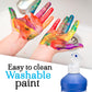 Positive Art Washable Paint for Kids - (8 Colors, 16 oz Each) Made in USA, Non-Toxic Tempera Paint Set - Bulk Classroom Paints for Students, Finger