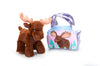 The Petting Zoo Moose Stuffed Animal Plushie and Purse Set, Gifts for Kids, Wildlife Animal Toy, Brown Moose Plush Toy and Purse Pet Carrier