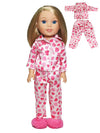American Fashion World Pink Heart Pajamas for 14-Inch Dolls | Premium Quality & Trendy Design | Dolls Clothes | Outfit Fashions for Dolls for Popular