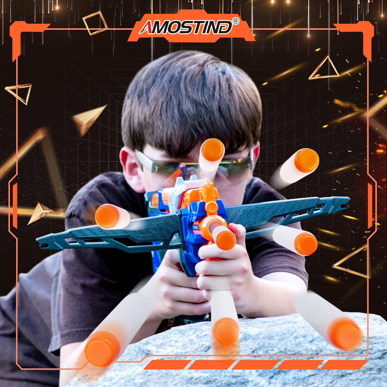 AMOSTING 100PCS Glow in Dark Refill Darts Compatible with Nerf Blasters