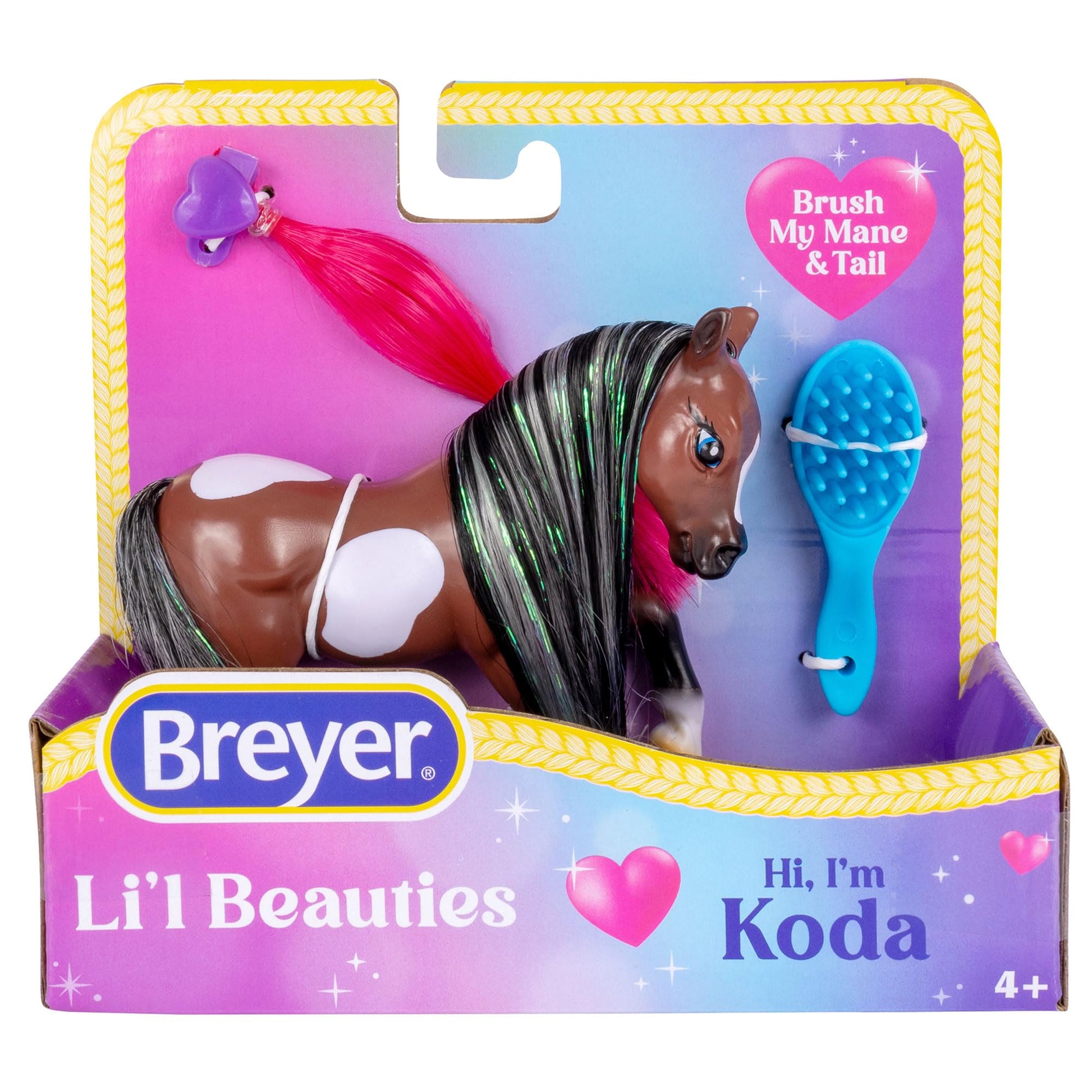 Breyer Horses Mane Beauty Li'l Beauties | Koda - Horse | Brushable Mane and Tail | 4.25" L x 3.25" H | Model #B-MB-10379