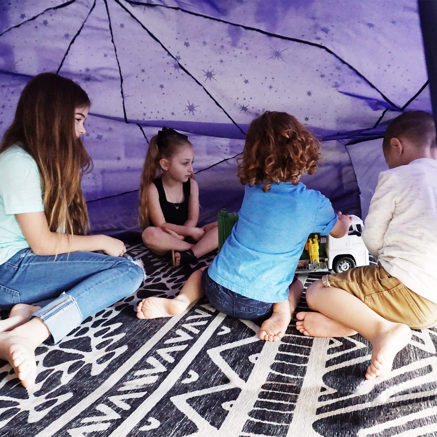 AirFort Inflatable Fort for Kids, Builds in 30 Sec, Play Tent Age 3+ (Starry Night)