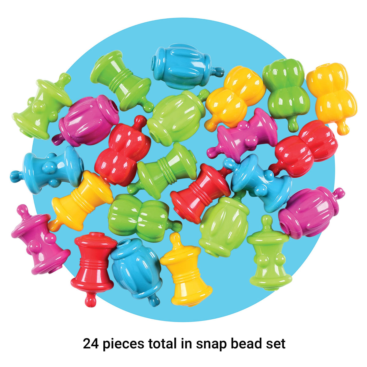 Constructive Playthings Colorful Snap Beads Set for Children and Toddlers Ages 1+, Pop Beads Arts and Craft Developmental Kids STEM Toy Set