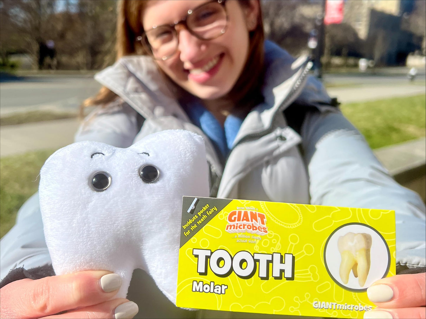 GIANT MICROBES Tooth Plush, Oral Surgery Recovery, Dentist Appreciation Gifts, Tooth Fairy Pillow, Dentist Toy, Dental School Gifts