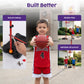 Kids Basketball Hoop Set with T Ball Stand, 4 in 1 Adjustable Kids Sports Toy Indoor Outdoor, Basketball Goal for Kids 2 to 8, Easy Setup, Durable