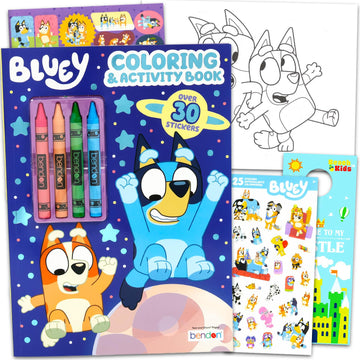 Bluey Coloring and Activity Book Set - Bundle with Activity Pages, Games, Puzzles, Stickers, More | Bluey Coloring Book for Kids, Boys, Girls 4-8
